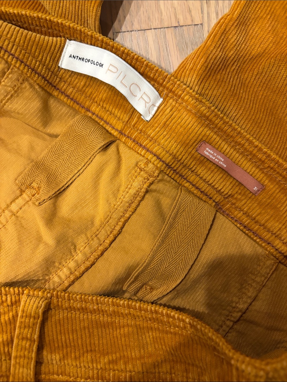 Pilcro Mustard Corduroy Boot Cut Pants - Picture 3 of 7